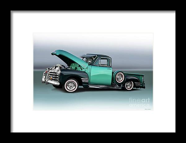 1950 Chevrolet 3100 Pickup Framed Print featuring the photograph 1950 Chevrolet 3100 'Low Rider' Pickup by Dave Koontz