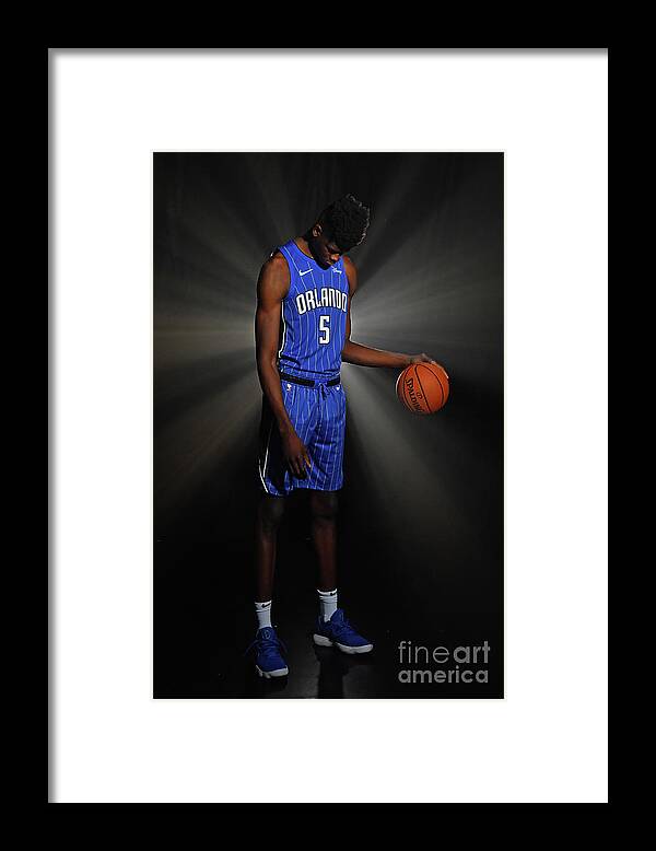Mo Bamba Framed Print featuring the photograph 2018 Nba Rookie Photo Shoot #1 by Jesse D. Garrabrant