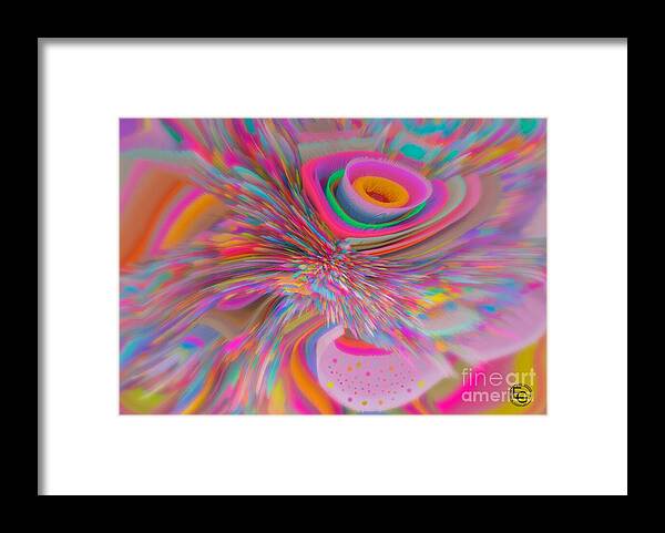 Rainbow Pride Flag Framed Print featuring the mixed media A Flower In Rainbow Colors Or A Rainbow In The Shape Of A Flower 13 by Elena Gantchikova