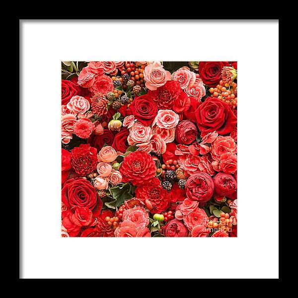 Stilllife Framed Print featuring the photograph Abstract Background Of Flowers by Gilmanshin