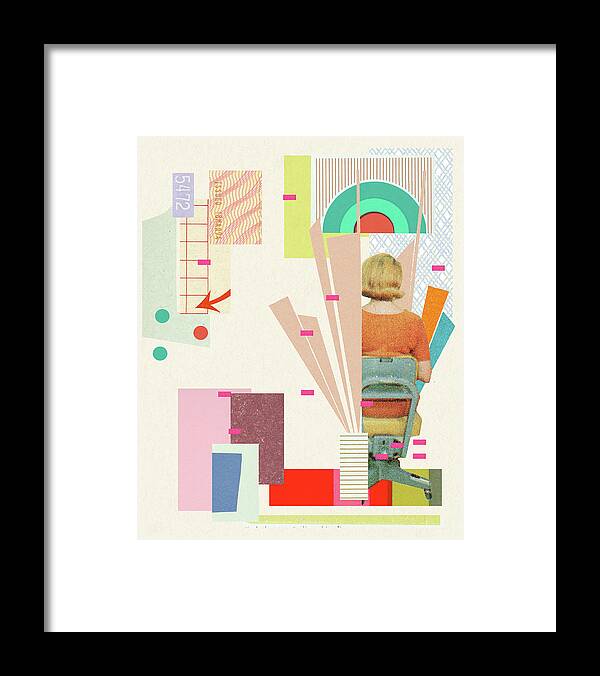 Abstract Framed Print featuring the drawing Abstract Collage #1 by CSA Images