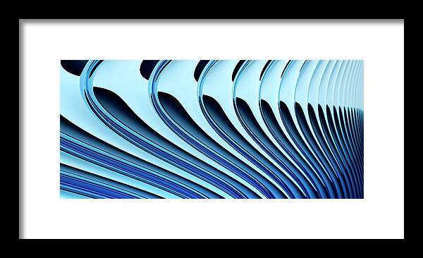 Curve Framed Print featuring the digital art Abstract Curved Lines, Diminishing #1 by Ralf Hiemisch