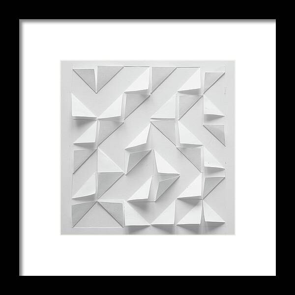 White Background Framed Print featuring the photograph Abstract Paper Design In White #1 by Michael Adendorff