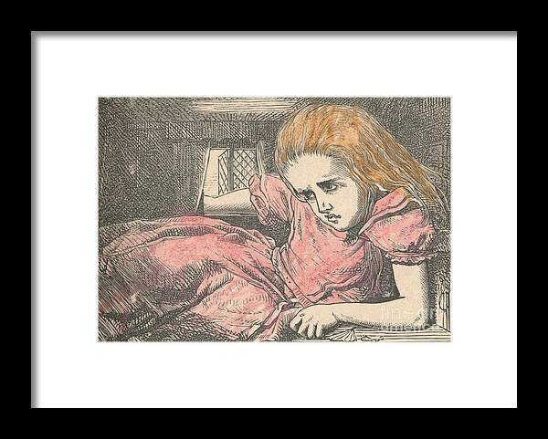 Child Framed Print featuring the drawing Alice, As She Grows Larger, 1889 #1 by Print Collector