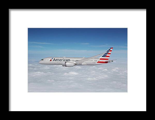 American Airlines Boeing 787-8 Framed Print featuring the digital art American Airlines Boeing 787-8 by Airpower Art