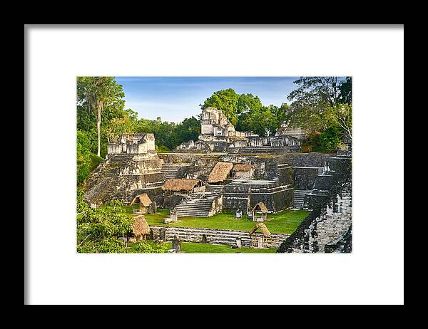 Landscape Framed Print featuring the photograph Ancient Maya Ruins, Tikal National #1 by Jan Wlodarczyk