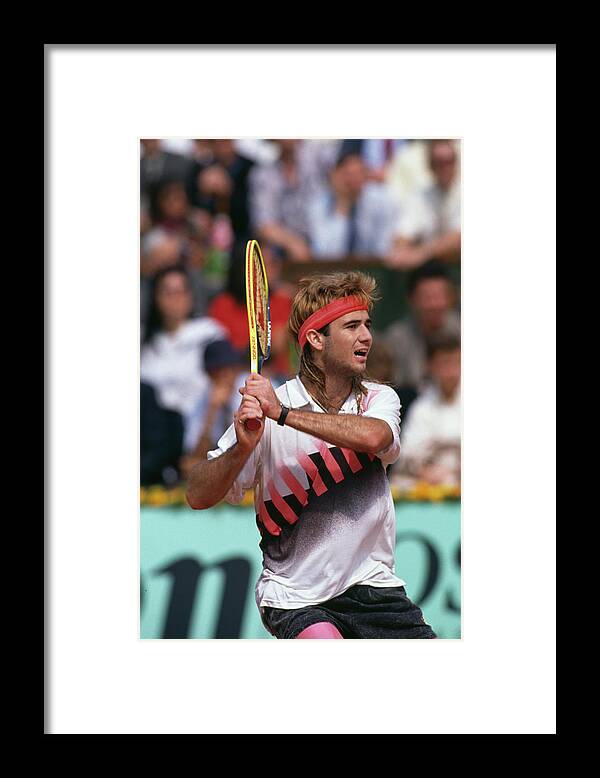 Tennis Framed Print featuring the photograph Andre Agassi #1 by Bob Martin
