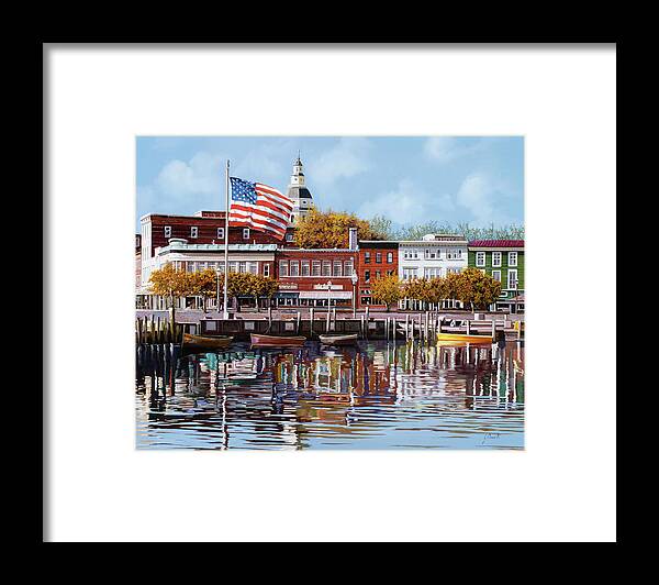 Annapolis Maryland Framed Print featuring the painting Annapolis #1 by Guido Borelli