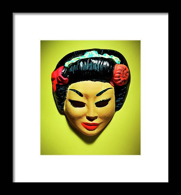 Adult Framed Print featuring the drawing Asian Woman Mask #1 by CSA Images
