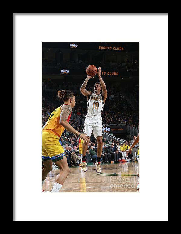 Jaylen Adams Framed Print featuring the photograph Atlanta Hawks V Milwaukee Bucks by Gary Dineen