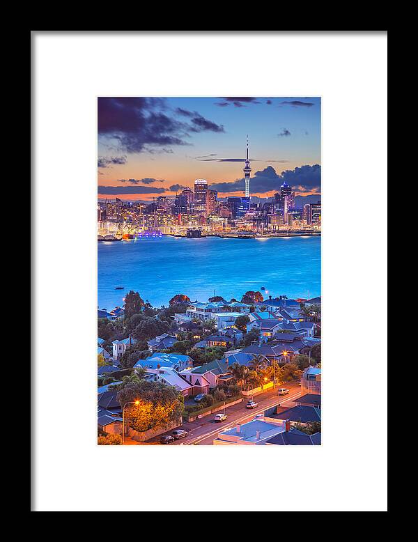 Landscape Framed Print featuring the photograph Auckland. Cityscape Image Of Auckland #1 by Rudi1976