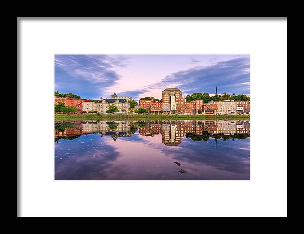 Trees Framed Print featuring the photograph Augusta, Maine, Usa Skyline #1 by Sean Pavone