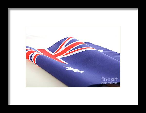 Anzac Framed Print featuring the photograph Australian Folded Flag #1 by Milleflore Images