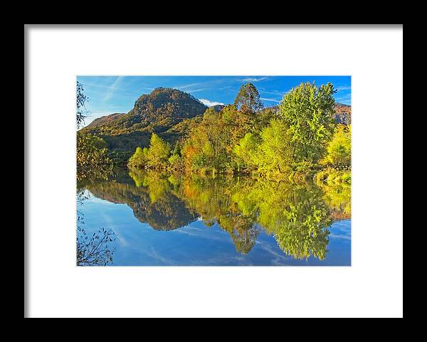 Autumn Framed Print featuring the photograph Autumn Reflections by Allen Nice-Webb