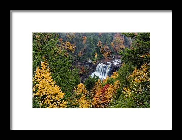 Appalachian Mountains Framed Print featuring the photograph Blackwater Falls In Autumn #1 by Chuck Haney