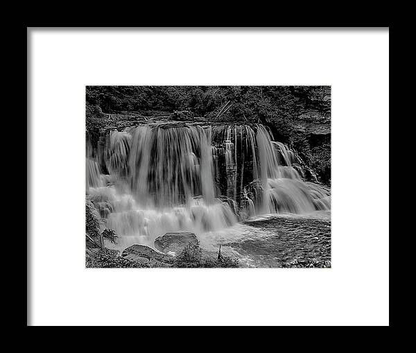 Waterfalls Framed Print featuring the photograph Blackwater Falls Mono 1309 #1 by Donald Brown