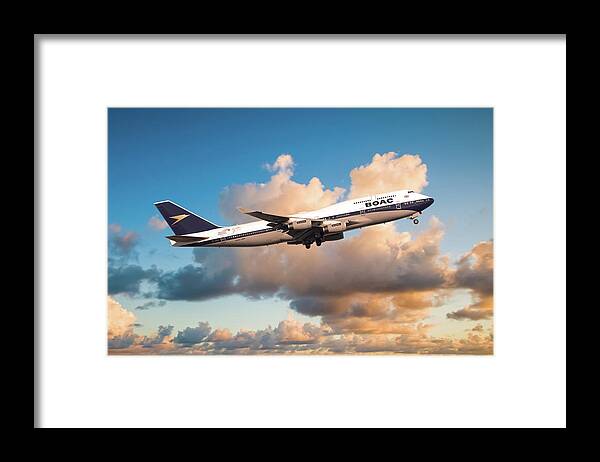 Boac Boeing 747 Framed Print featuring the digital art Boeing 747-436 - BOAC by Airpower Art