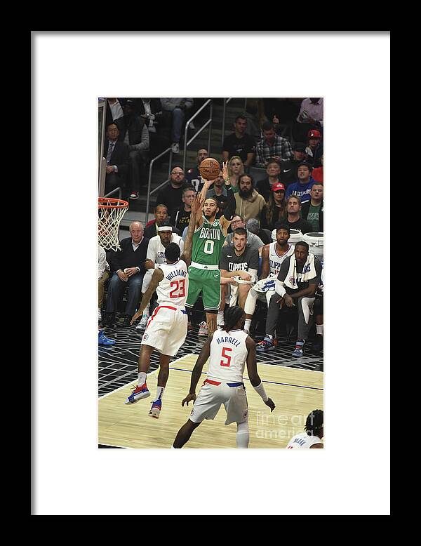 Nba Pro Basketball Framed Print featuring the photograph Boston Celtics V La Clippers by Adam Pantozzi