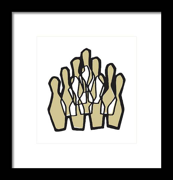 Activity Framed Print featuring the drawing Bowling Pins #1 by CSA Images