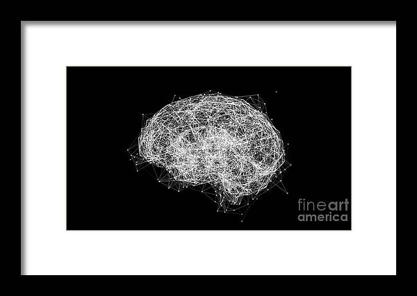 Brain Framed Print featuring the photograph Brain Neural Network #1 by Jesper Klausen/science Photo Library
