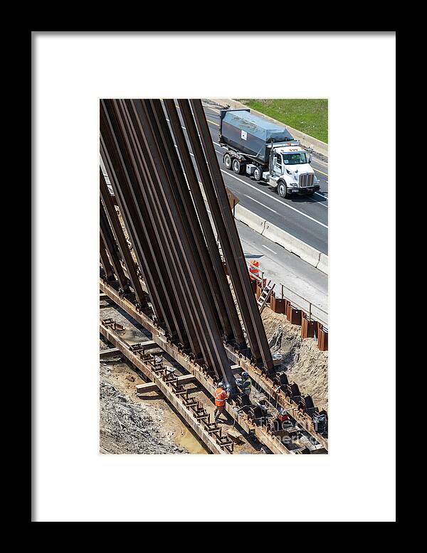 America Framed Print featuring the photograph Bridge Construction #1 by Jim West/science Photo Library