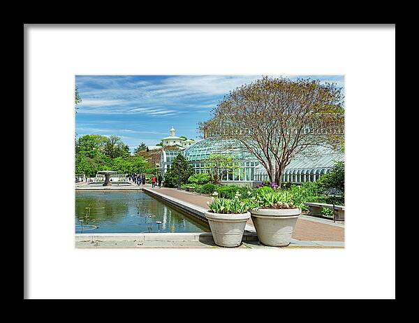 Estock Framed Print featuring the digital art Brooklyn Botanic Garden, Nyc #1 by Claudia Uripos