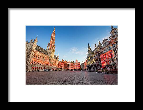 Landscape Framed Print featuring the photograph Brussels, Belgium. Cityscape Image #1 by Rudi1976