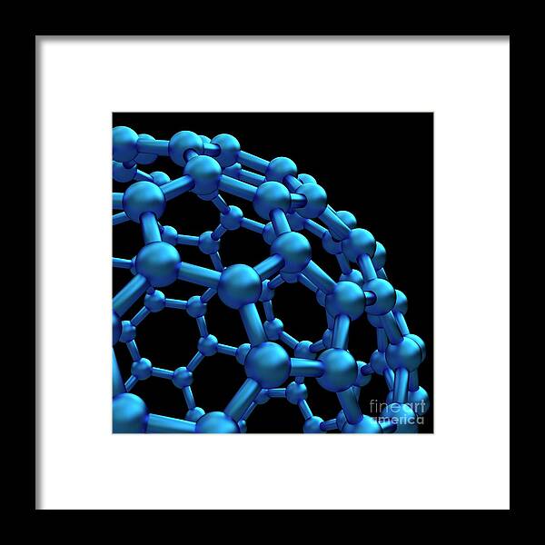180 Framed Print featuring the photograph Buckyball Molecule C180 Detail #1 by Laguna Design/science Photo Library
