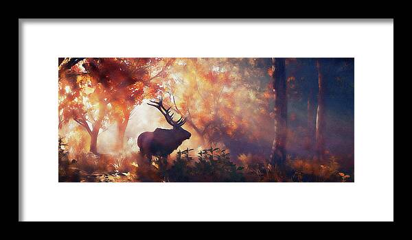 Mountain Spring Framed Print featuring the painting Bucolic Paradise - 53 #1 by AM FineArtPrints
