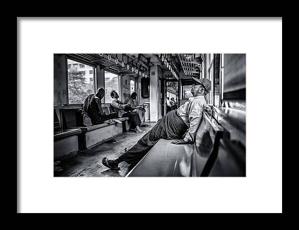 Street Framed Print featuring the photograph By Train Around Yangon by Marco Tagliarino
