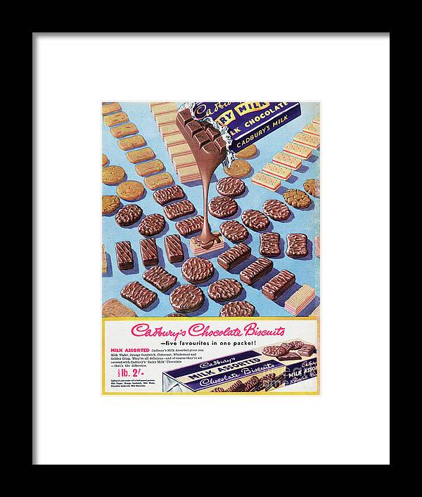 1950-1959 Framed Print featuring the photograph Cadburys Chocolate Biscuits #1 by Picture Post