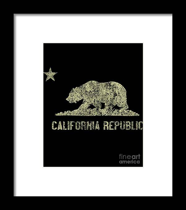 Cool Framed Print featuring the digital art California Republic Vintage #1 by Flippin Sweet Gear