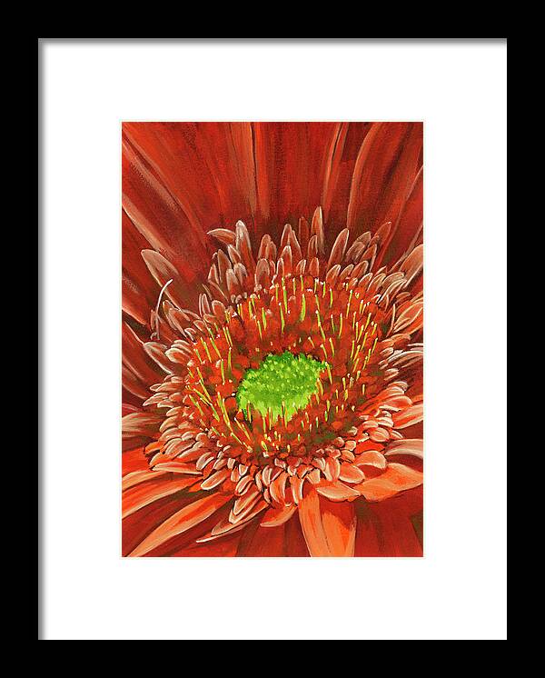 Gerbera Framed Print featuring the painting Cameo #1 by Barbara Keith