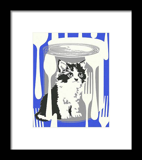 Animal Framed Print featuring the drawing Can of Cat Food #1 by CSA Images