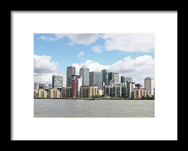Canary Wharf Framed Print featuring the photograph Canary Wharf #1 by Richard Newstead