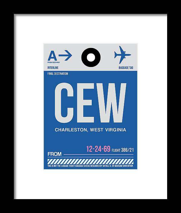 Vacation Framed Print featuring the digital art CEW Charleston Luggage Tag I #1 by Naxart Studio