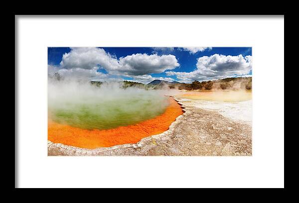 Landscape Framed Print featuring the photograph Champagne Pool, Hot Thermal Spring #1 by DPK-Photo