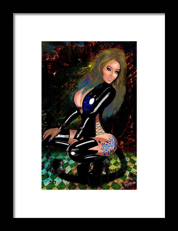 Alice In Wonderland Framed Print featuring the digital art Cheshire Cat 2 #1 by Doug Schramm