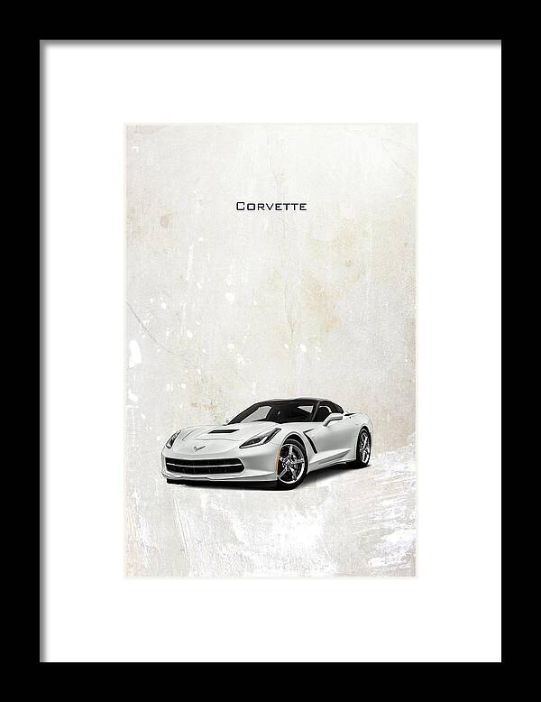 Corvette Framed Print featuring the digital art Chevrolet Corvette by Airpower Art
