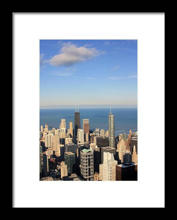 Downtown District Framed Print featuring the photograph Chicago Aerial View #1 by J.castro