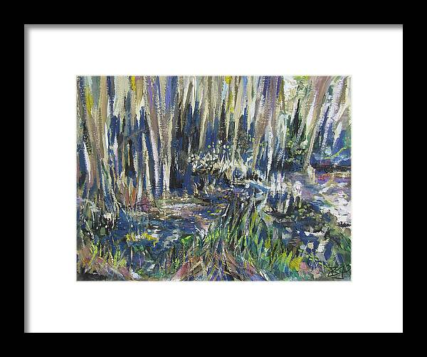 Swamp Framed Print featuring the painting Circle B Bar Reserve, Lakeland, FL #1 by Jean Batzell Fitzgerald
