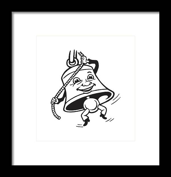 Archive Framed Print featuring the drawing Clanging Bell Character #1 by CSA Images