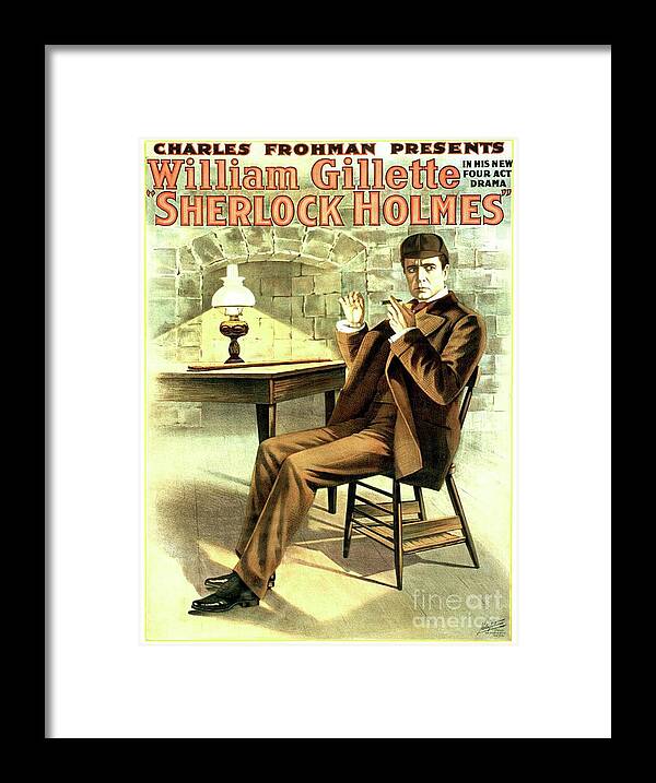 Sherlock Framed Print featuring the painting Classic Movie Poster - Sherlock Holmes #1 by Esoterica Art Agency