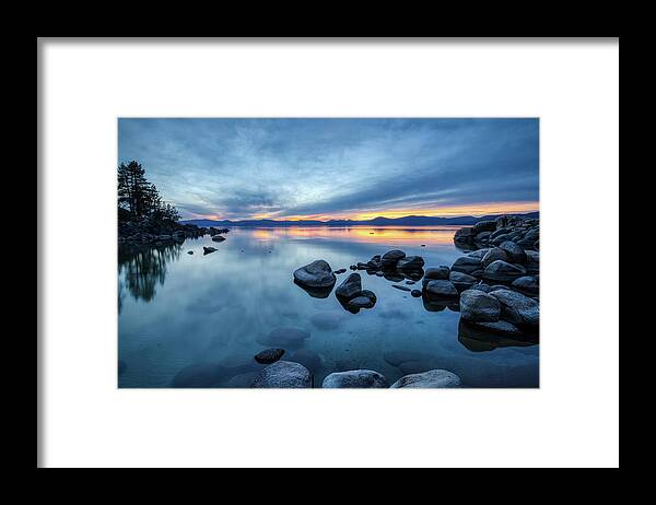 Beach Framed Print featuring the photograph Colorful Sunset at Sand Harbor #1 by Andy Konieczny
