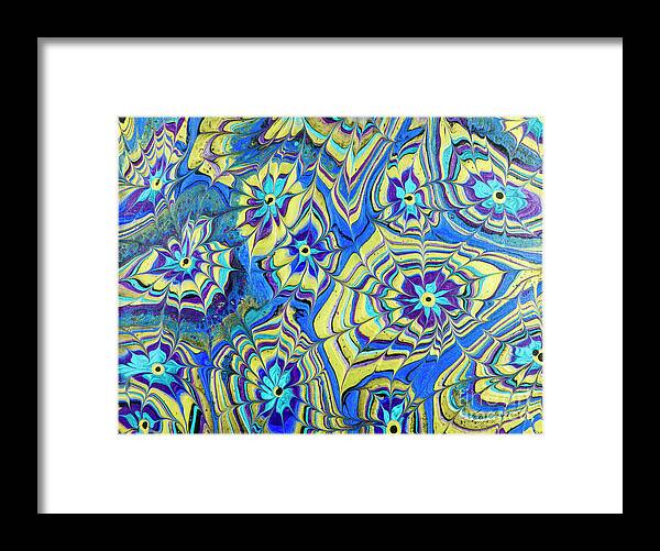 Poured Acrylics Framed Print featuring the painting Mutliverse Web by Lucy Arnold