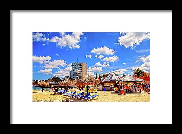 Commercial Building Framed Print featuring the photograph Cozumel Beach Bar and Hotel #1 by Darryl Brooks