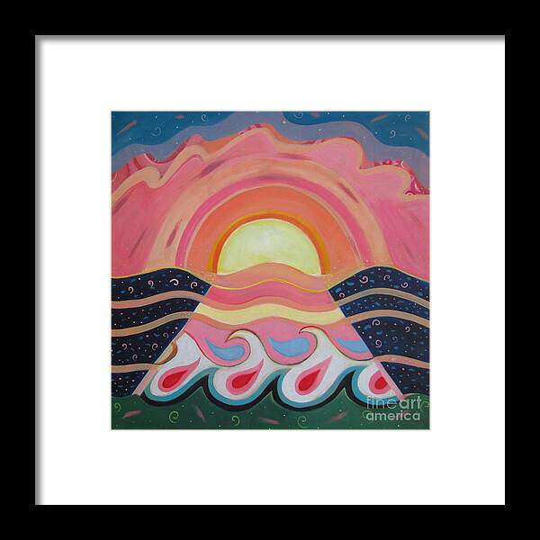 Creating Unity By Helena Tiainen Framed Print featuring the painting Creating Unity by Helena Tiainen