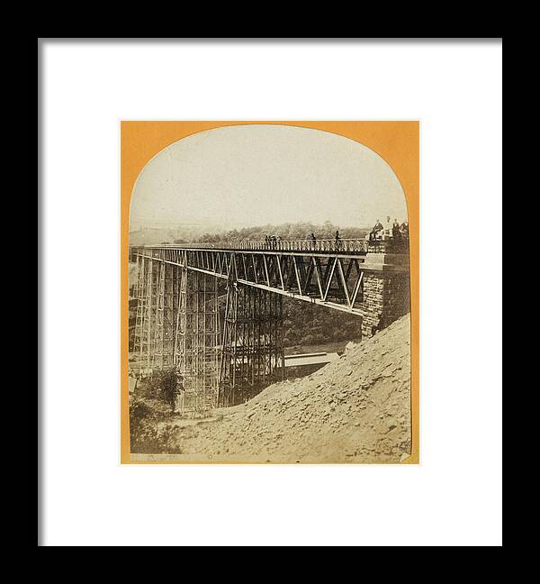 People Framed Print featuring the photograph Crumlin Viaduct #1 by London Stereoscopic Company