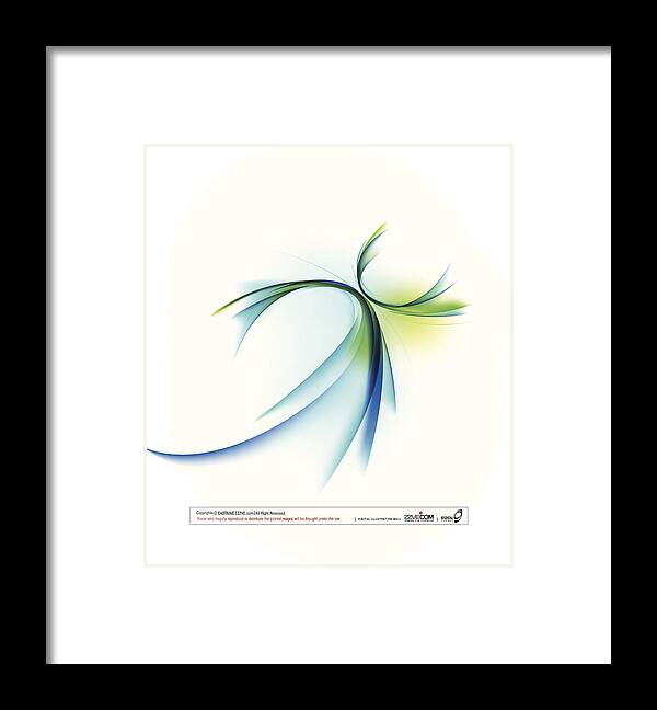 Curve Framed Print featuring the digital art Curved Shape On White Background #1 by Eastnine Inc.