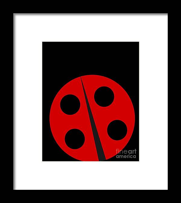Cute Framed Print featuring the digital art Cute Ladybug #1 by Flippin Sweet Gear